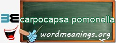 WordMeaning blackboard for carpocapsa pomonella